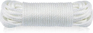 Huouo 1/4" Flagpole Rope - Solid Braid Polyester Flag Halyard Line Designed for Flag Pole (50 Feet)